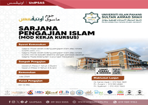 SARJANA PENGAJIAN ISLAM (KERJA KURSUS)  (N/0224/7/0043) (03/31) (MQA/PA16268)